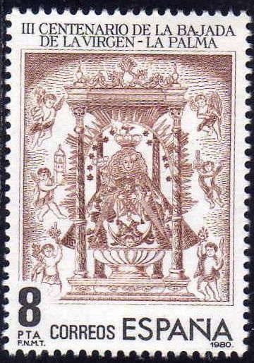 ESPAÑA 1980 2577 Sello Nuevo 300 Aniv. Fundación de la bajada de Ntra. Sra. De las Nieves desde su Santuario a Santa Cruz de la Palma ** MNH Espana Spain Espagne Spagna Spanje Spanien 